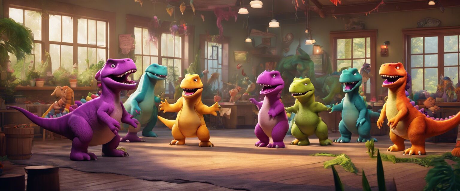 Barney and friends having fun