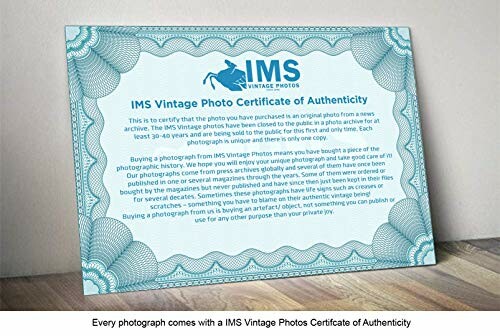 IMS Vintage Photo Certificate of Authenticity on a wooden surface